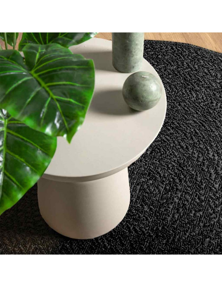 Tappeto ZIZUR Antracite Ø 120 cm Aspetto Iuta Interni Esterni