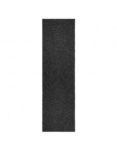 Tappeto ZIZUR Antracite 80x250 cm Aspetto Iuta Interni Esterni