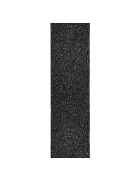 Tappeto ZIZUR Antracite 80x250 cm Aspetto Iuta Interni Esterni
