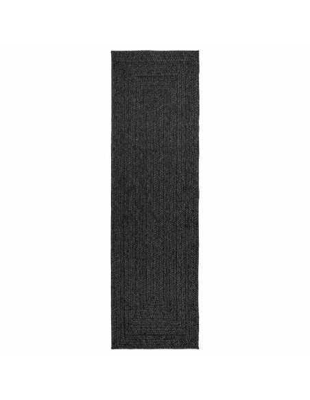 Tappeto ZIZUR Antracite 80x250 cm Aspetto Iuta Interni Esterni