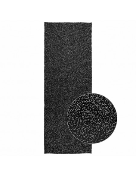 Tappeto ZIZUR Antracite 80x200 cm Aspetto Iuta Interni Esterni