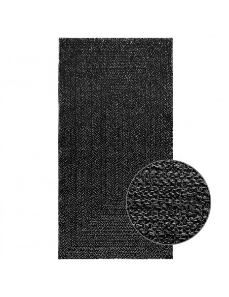 Tappeto ZIZUR Antracite 80x150 cm Aspetto Iuta Interni Esterni