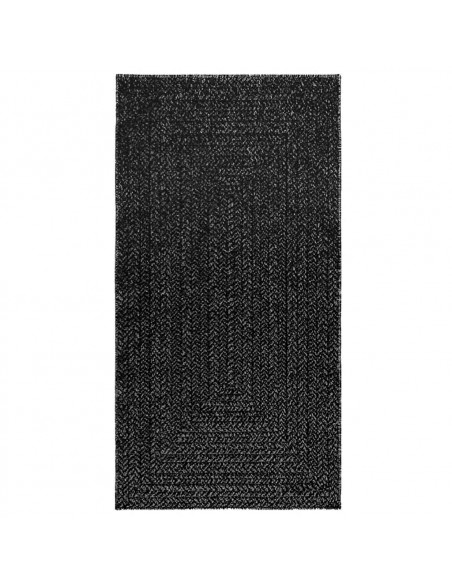 Tappeto ZIZUR Antracite 80x150 cm Aspetto Iuta Interni Esterni