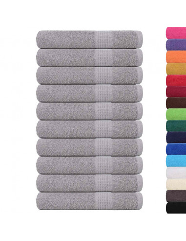 Asciugamani per Sauna 10pz Grigio 80x200cm 360 g/m² 100% Cotone