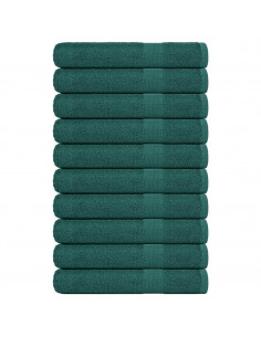 Asciugamani per Sauna 10 pz Verde 80x200cm 360 g/m² 100% Cotone
