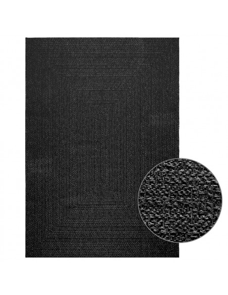 Tappeto ZIZUR Antracite 160x230 cm Aspetto Iuta Interni Esterni
