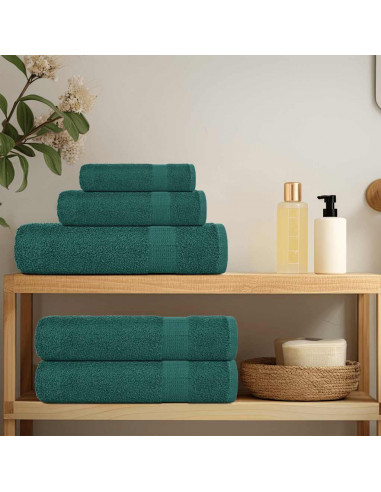 Asciugamani per Sauna 10 pz Verde 80x200cm 360 g/m² 100% Cotone