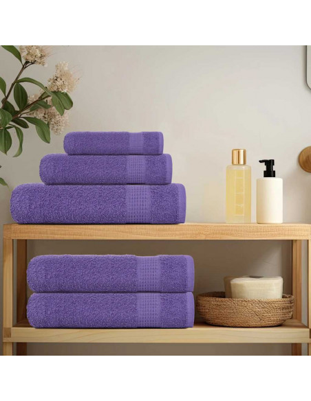 Asciugamani per Sapone 10 pz Viola 30x30cm 360g/m² 100% Cotone