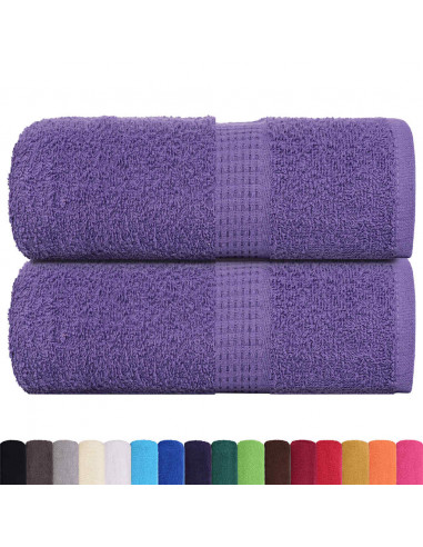 Asciugamani Ospiti 2 pz Viola 30x50 cm 360 g/m² 100% Cotone