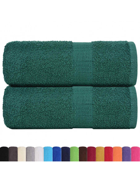 Asciugamani Ospiti 2 pz Verde 30x50 cm 360 g/m² 100% Cotone