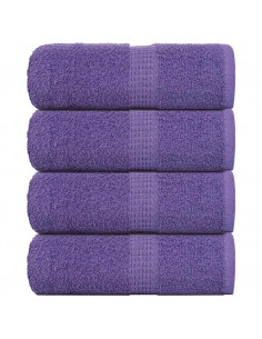 Asciugamani Ospiti 4 pz Viola 30x50 cm 360 g/m² 100% Cotone