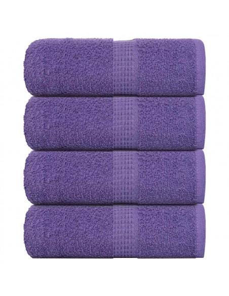 Asciugamani Ospiti 4 pz Viola 30x50 cm 360 g/m² 100% Cotone