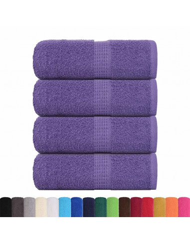 Asciugamani Ospiti 4 pz Viola 30x50 cm 360 g/m² 100% Cotone