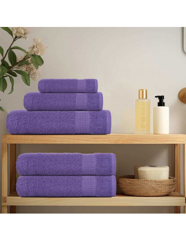 Asciugamani Ospiti 4 pz Viola 30x50 cm 360 g/m² 100% Cotone