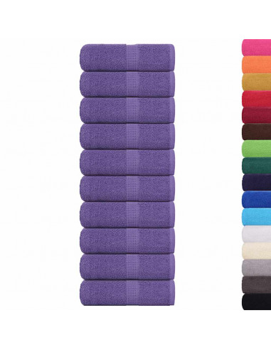 Asciugamani Ospiti 10 pz Viola 30x50 cm 360 g/m² 100% Cotone