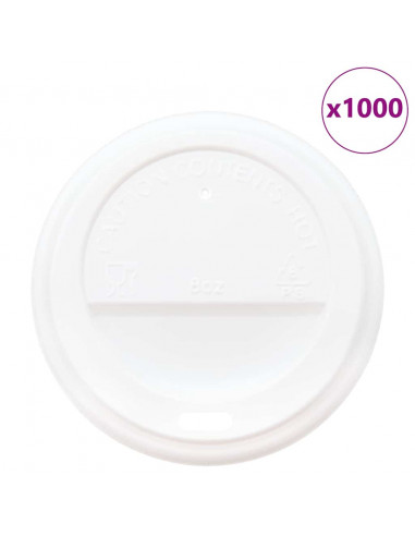 Coperchi Tazze da Caffè Carta Ø80mm 8oz 1000 pz Plastica Bianca