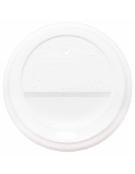 Coperchi Tazze da Caffè Carta Ø80mm 8oz 1000 pz Plastica Bianca