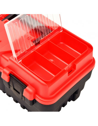 Cassetta degli Attrezzi in Plastica 462x256x242 mm Rossa