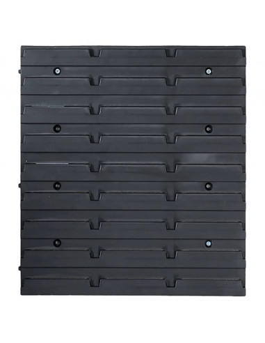 Kit Contenitori 34 pz con Pannelli a Parete Rosso e Nero