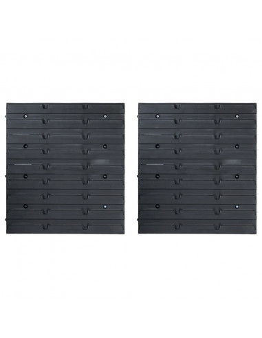 Kit Contenitori 34 pz con Pannelli a Parete Rosso e Nero