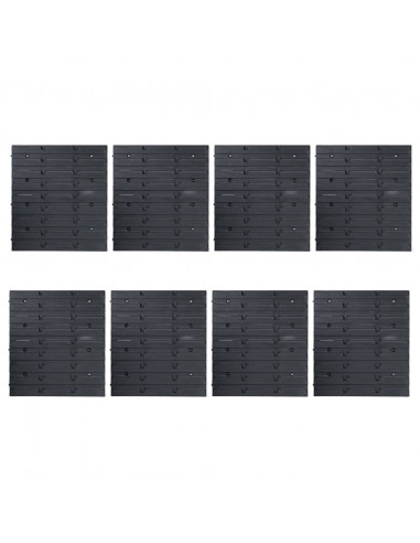 Kit Contenitori 128 pz con Pannelli a Parete Blu e Nero