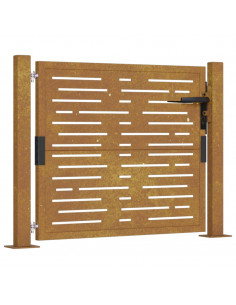 Cancello da Giardino 105x80m in Acciaio Corten Design Quadrato