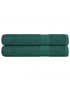 Asciugamani per Sauna 2 pz Verde 80x200cm 360g/m² 100% Cotone