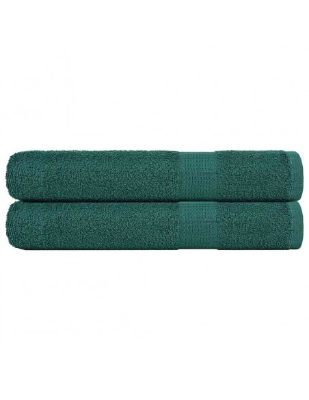 Asciugamani per Sauna 2 pz Verde 80x200cm 360g/m² 100% Cotone