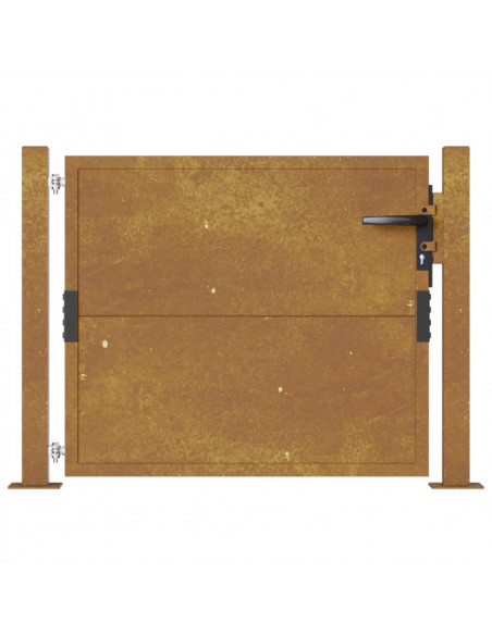 Cancello da Giardino 105x80 cm in Acciaio Corten