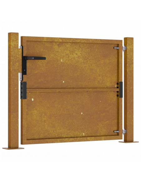 Cancello da Giardino 105x80 cm in Acciaio Corten