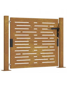 Cancello da Giardino 105x105 cm Acciaio Corten Design Quadrato