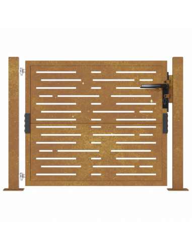 Cancello da Giardino 105x105 cm Acciaio Corten Design Quadrato