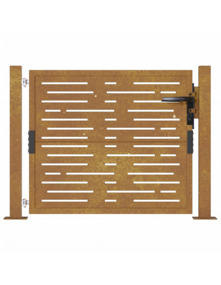 Cancello da Giardino 105x105 cm Acciaio Corten Design Quadrato