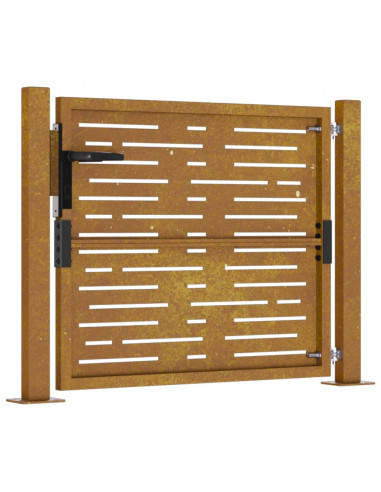 Cancello da Giardino 105x105 cm Acciaio Corten Design Quadrato