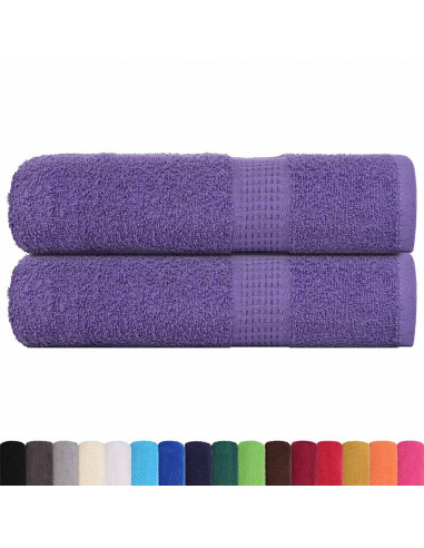 Asciugamani 2 pz Viola 50x100 cm 360 g/m² 100% Cotone