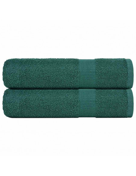 Asciugamani 2 pz Verde 50x100 cm 360 g/m² 100% Cotone