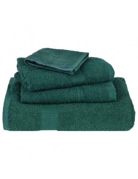 Asciugamani 2 pz Verde 50x100 cm 360 g/m² 100% Cotone