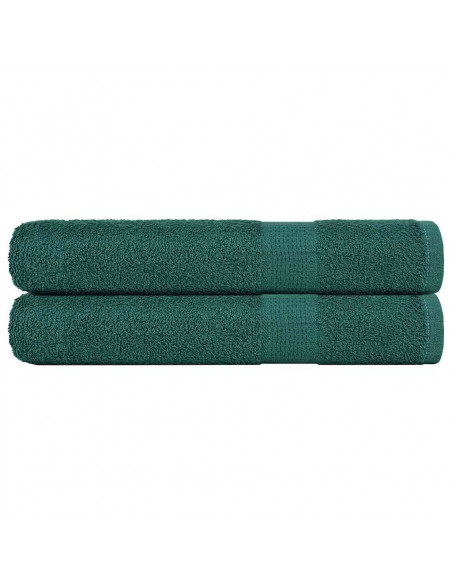 Asciugamani 2 pz Verde 100x200 cm 360 g/m² 100% Cotone