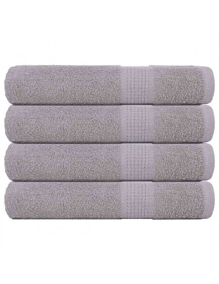 Asciugamani 4 pz Grigio 100x200 cm 360 g/m² 100% Cotone