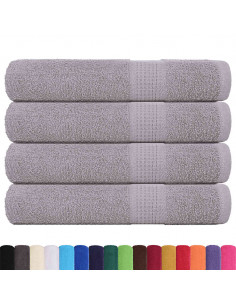 Asciugamani 4 pz Grigio 100x200 cm 360 g/m² 100% Cotone 2