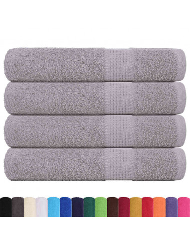 Asciugamani 4 pz Grigio 100x200 cm 360 g/m² 100% Cotone