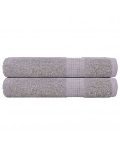 Asciugamani 2 pz Grigio 100x200 cm 360 g/m² 100% Cotone