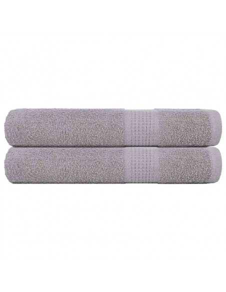 Asciugamani 2 pz Grigio 100x200 cm 360 g/m² 100% Cotone
