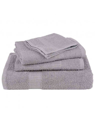 Asciugamani 2 pz Grigio 100x200 cm 360 g/m² 100% Cotone