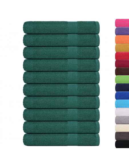 Asciugamani 10 pz Verde 100x200 cm 360 g/m² 100% Cotone