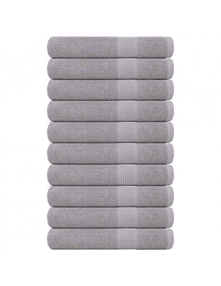 Asciugamani 10 pz Grigio 100x200 cm 360 g/m² 100% Cotone