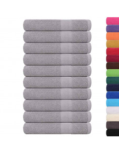 Asciugamani 10 pz Grigio 100x200 cm 360 g/m² 100% Cotone 2