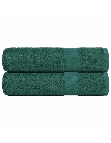 Asciugamani Doccia 2 pz Verde 70x140 cm 360 g/m² 100% Cotone