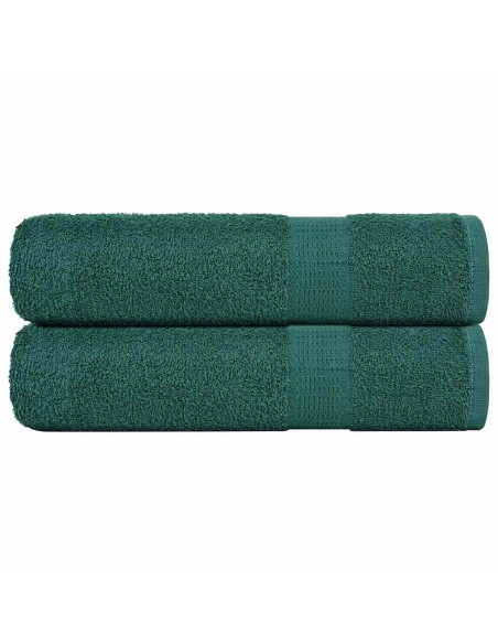 Asciugamani da Bagno 2 pz Verde 100x150cm 360g/m² 100% Cotone