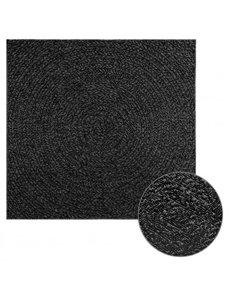 Tappeto ZIZUR Antracite 120x120 cm Aspetto Iuta Interni Esterni